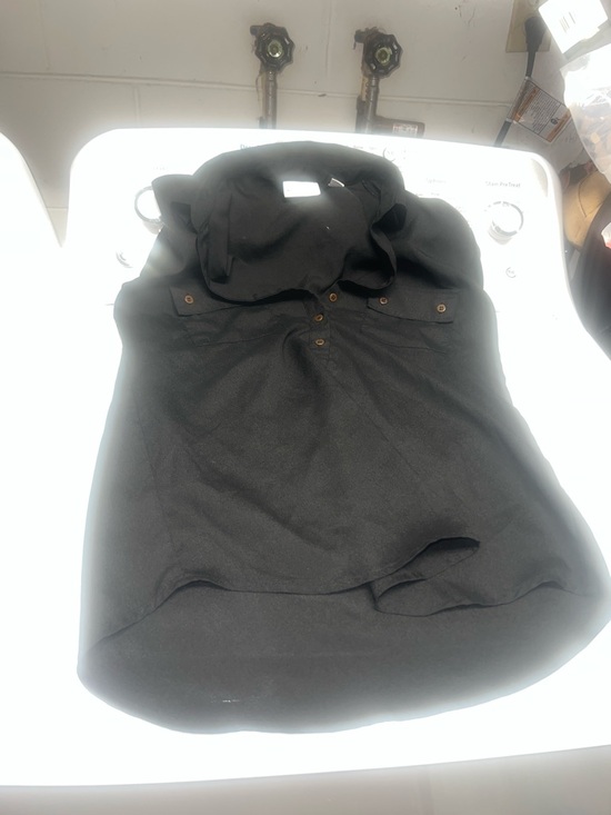 New York & Company Tops - New York & Company Black Sleeveless Henley Blouse